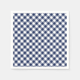 Retro Gingham Marinblå Pappersservett