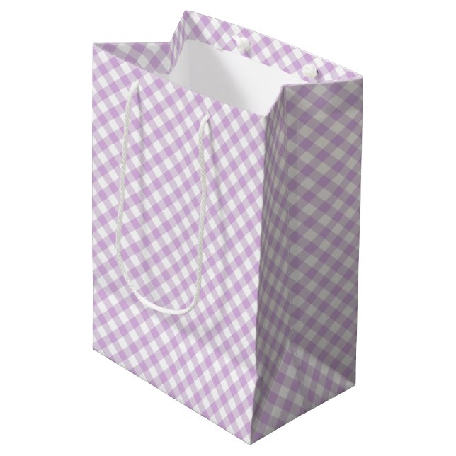 Retro Gingham Mjuk Lilafärg (Framsidan Vinklad)