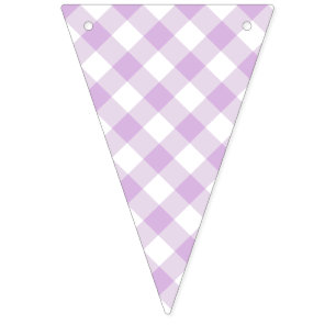 Retro Gingham Mjuk Lilafärg Vimplar