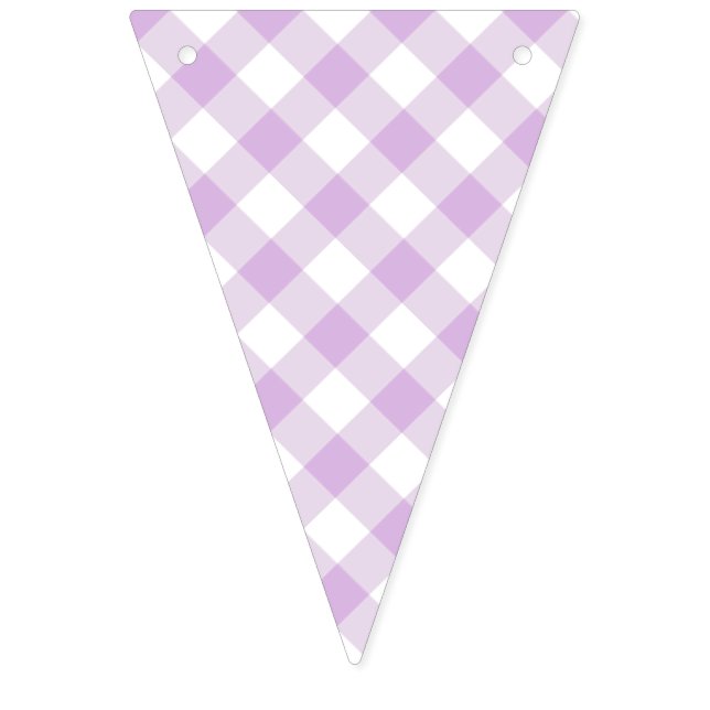 Retro Gingham Mjuk Lilafärg Vimplar (Första flaggan)