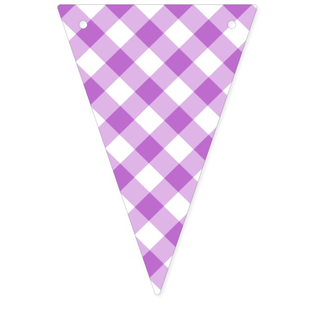 Retro Gingham Orkidé Lila Vimplar (Första flaggan)