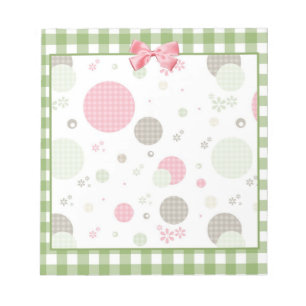 Retro Gingham Polka dots och Daisy Anteckningsblock