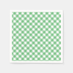 Retro Gingham Sommar Grön Pappersservett