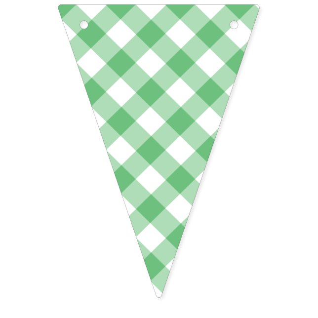 Retro Gingham Summer Green Vimplar (Första flaggan)