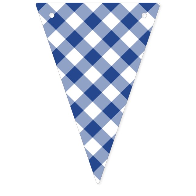 Retro Gingham True Blue Vimplar (Första flaggan)