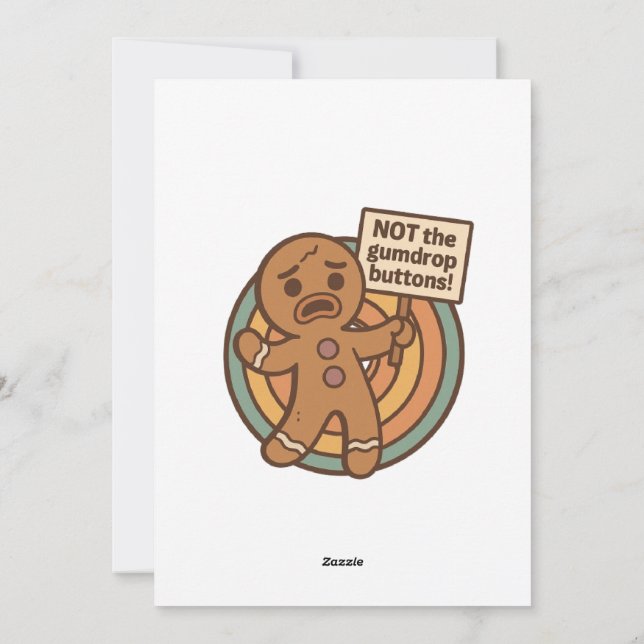 Retro Gingy Christmas Card – Cute Holiday Greeting Julkort (Baksida)