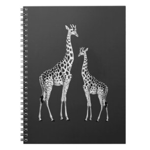 Retro Giraffe Funny Safari Animal Art Anteckningsbok