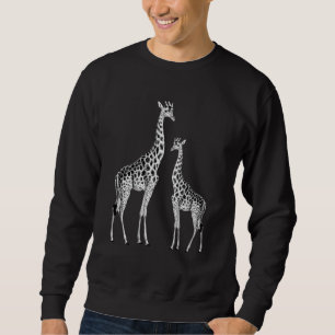 Retro Giraffe Funny Safari Animal Art Lång Ärmad Tröja