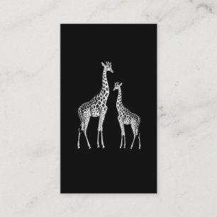 Retro Giraffe Funny Safari Animal Art Visitkort