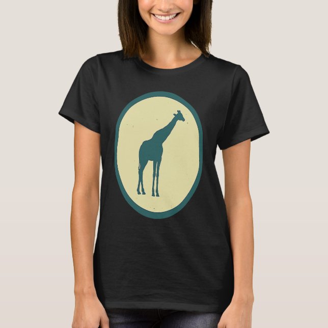 Retro Giraffe Vintage Wild Animal T Shirt (Framsida)
