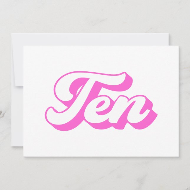 Retro Girl 10:e födelsedagen Inbjudningar (Framsida)