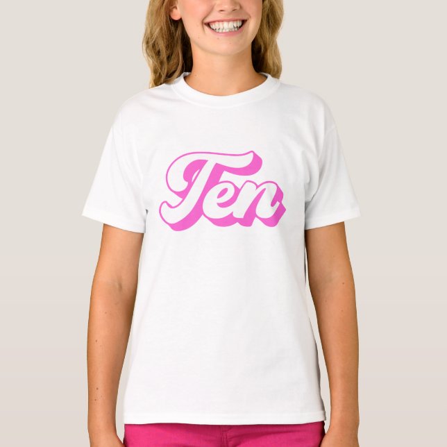 Retro Girl 10:e födelsedagen T Shirt (Framsida)