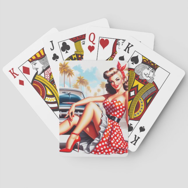 Retro Girl Classic Pin Up Casinokort (Baksidan)