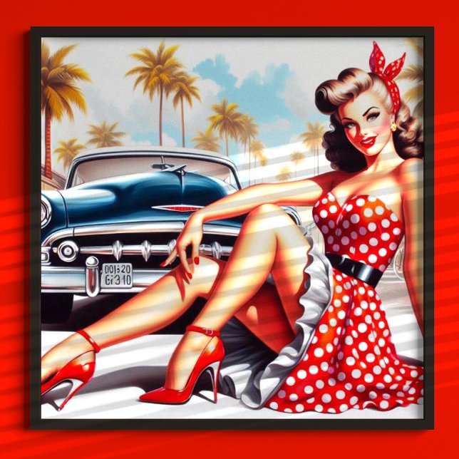 Retro Girl Classic Pin Up Poster (Skapare uppladdad)