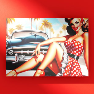 Retro Girl Classic Pin Up Vykort