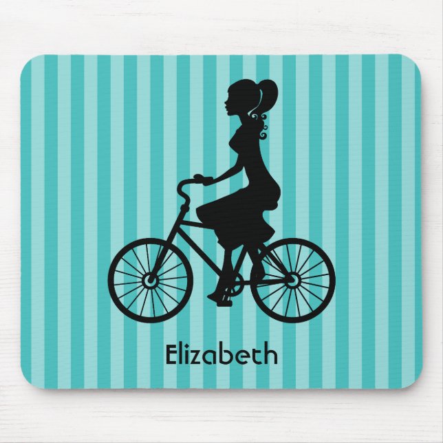 Retro Girl Cyclist Silhouette Musmatta (Framsidan)