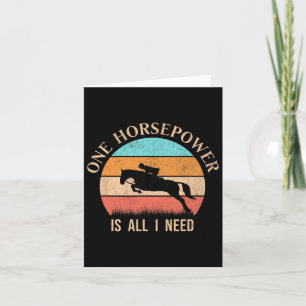 Retro Girl Funny Horse Rider Vint Kort
