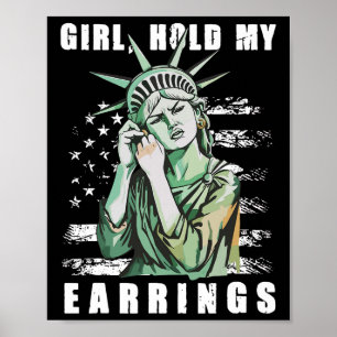 Retro Girl - håll min berättelse mot trumppolitisk Poster
