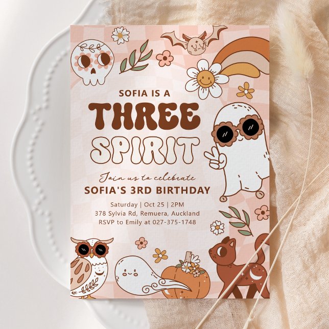 Retro Girl Halloween Birthday-inbjudan Inbjudningar (Skapare uppladdad)