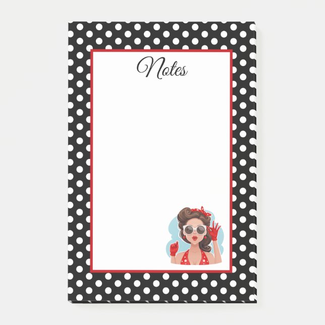 Retro Girl Post-it Block (Framsida)