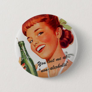 Retro Girl Soda Advert Funny Slogan Knapp