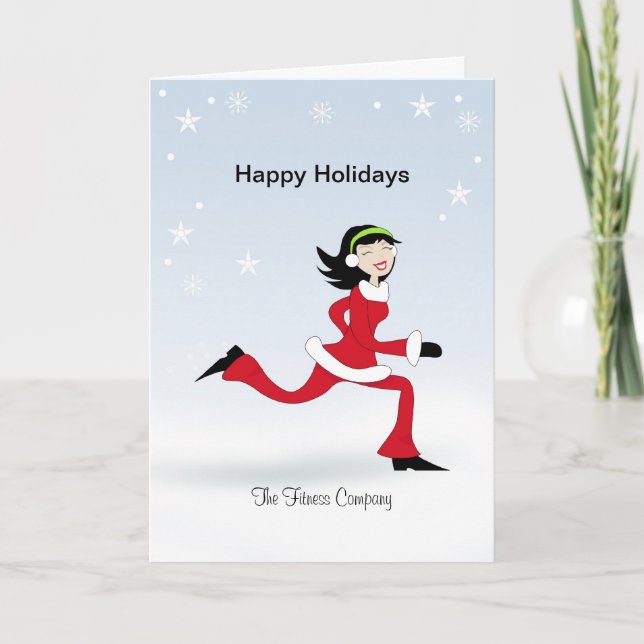  Retro Girl Springer Fitness Greeting Card Helgkort (Framsida)