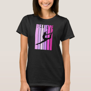Retro Girls Gymnastics tror att Cute Womens Gymnas T Shirt