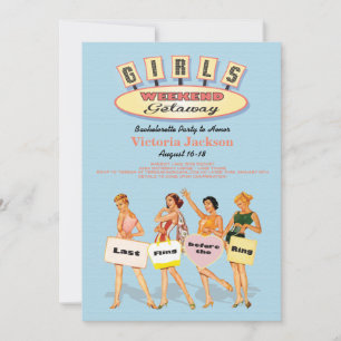 Retro Girls Helg-inbjudningar Inbjudningar