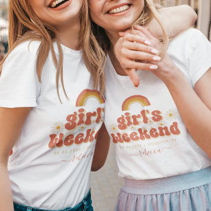 Retro Girl's Helg Location Namn Bachelorette T Shirt
