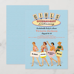 Retro Girls-inbjudningar över natten Inbjudningar