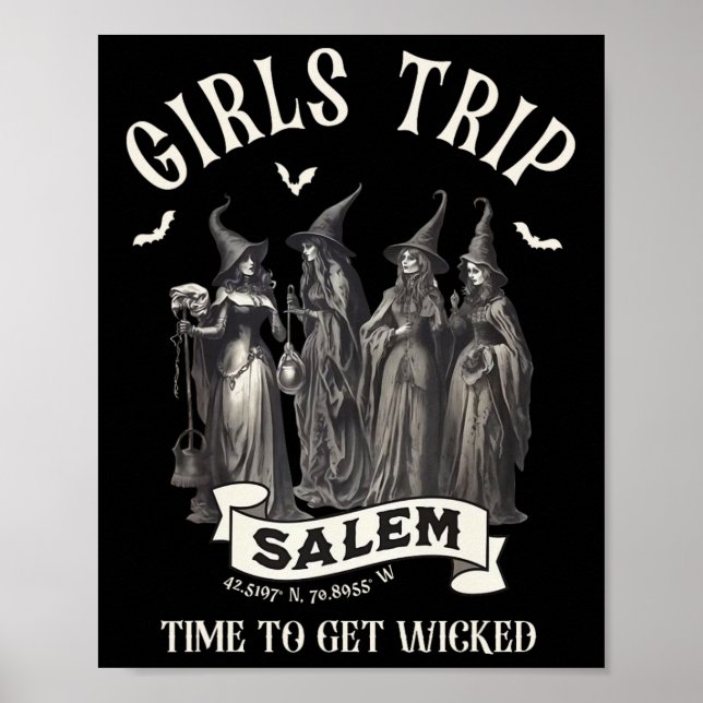 Retro Girls Resa Salem 1692 de missade en häxa Poster (Framsidan)
