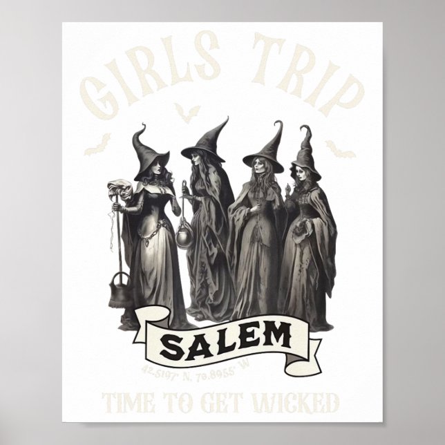 Retro Girls Resa Salem 1692 de missade en häxa Poster (Framsidan)