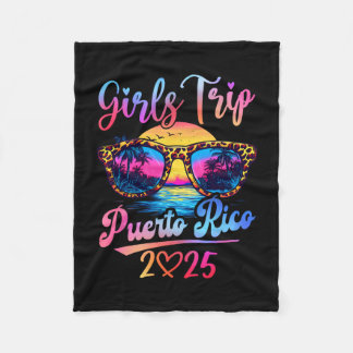 Retro Girls Trip Puerto Rico 2025 Weekend Summer V Fleecefilt