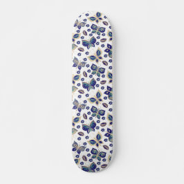 Retro Girly Blue Butterfly Mönster Skateboard