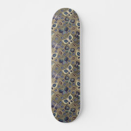 Retro Girly Blue Butterfly Mönster Skateboard