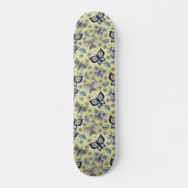 Retro Girly Blue Butterfly Mönster Skateboard