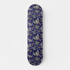 Retro Girly Blue Butterfly Mönster Skateboard