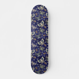 Retro Girly Blue Butterfly Mönster Skateboard