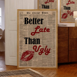 Retro Girly Quote Newspaper Trendig Wall Art Poste Poster