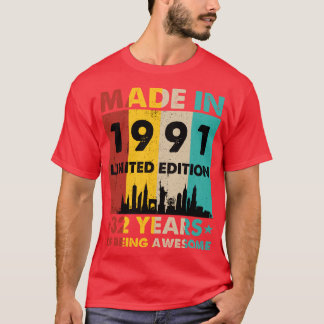 Retro gjorde 1991 Begränsad utgåva 32 år av Bei T Shirt