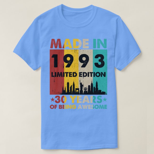 Retro gjorde 1993 Begränsad utgåva 30 år av Bei T Shirt (Design framsida)