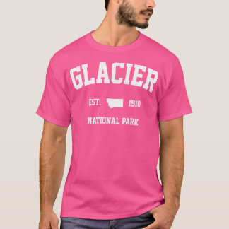 Retro Glacier National Park Hiking Montana Est 191 T Shirt