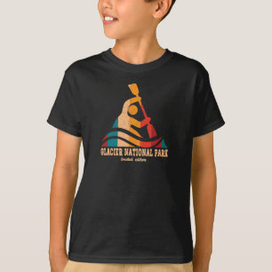 Retro Glacier nationalpark Kayaking T Shirt
