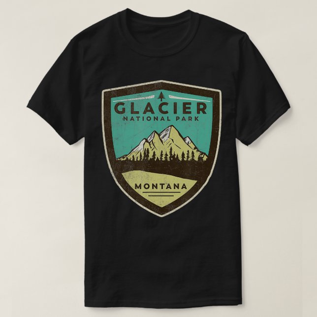 Retro Glacier nationalpark Montana Mountain Bad T Shirt (Design framsida)