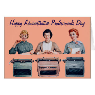 Retro Glad administrativ dag för yrkeshögskola  Hälsningskort