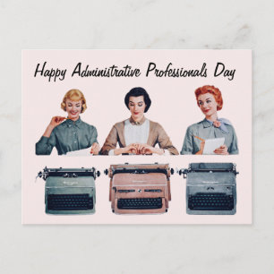 Retro Glad administrativ dag för yrkeshögskola Vykort