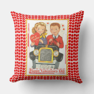 Retro Glad Alla hjärtans dag Dekorativ kudde