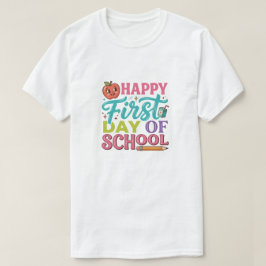 Retro Glad Första Skoldagen Söt Äpple T Shirt