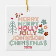 Retro Glad Glad Holly Jolly Jul