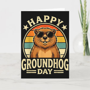 Retro Glad Groundhog Day Cool Ground Hog Day 2026 Kort